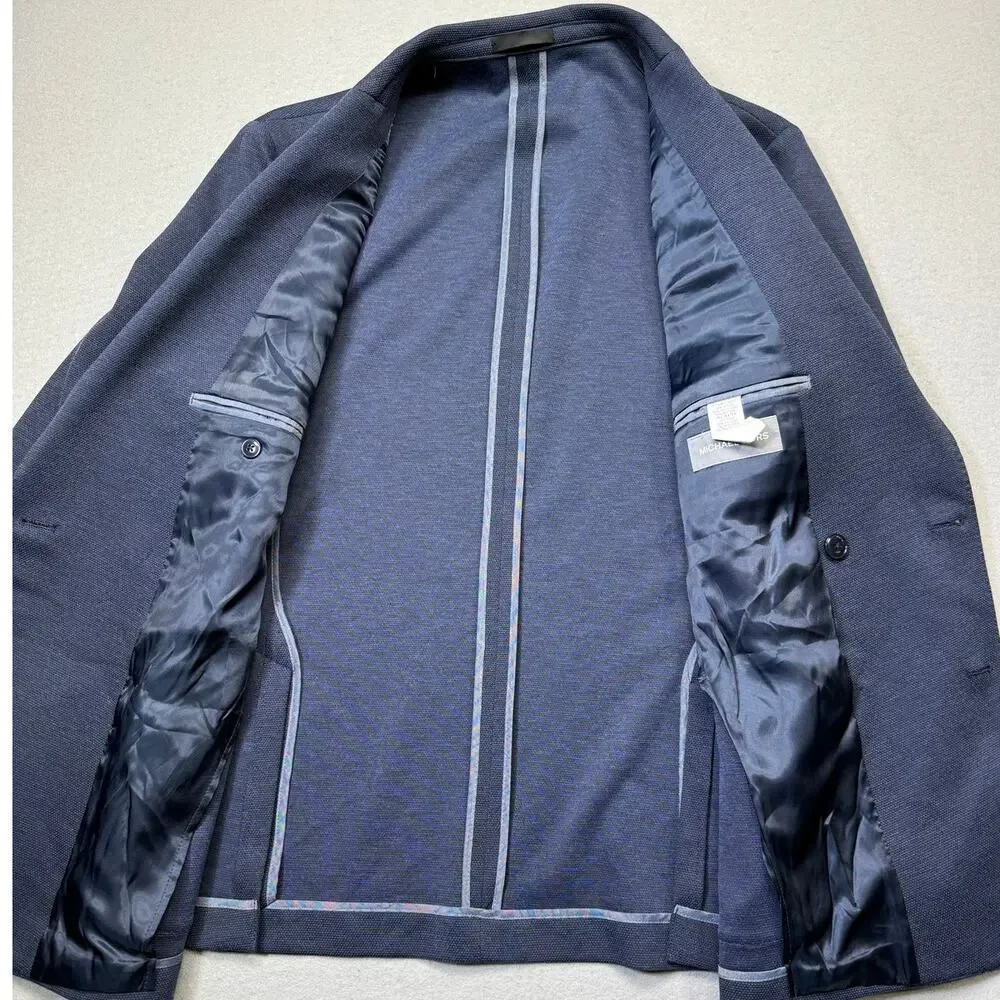 Michael Kors Men's Classic-Fit Double-Breasted Sport Coat Navy 42R $295